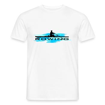 Rowing, rowing and water - Men's T-Shirt - white - Front - AI Model Male 178 dark (178cm)