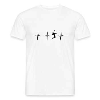 Volleyball Heartbeat Beach Volleyballer Gift - T-shirt homme - blanc - Devant - AI Model Male 178 dark (178cm)