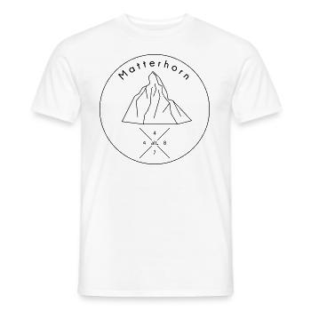 Logo de montagne du Cervin Zermatt - T-shirt homme - blanc - Devant - AI Model Male 178 dark (178cm)