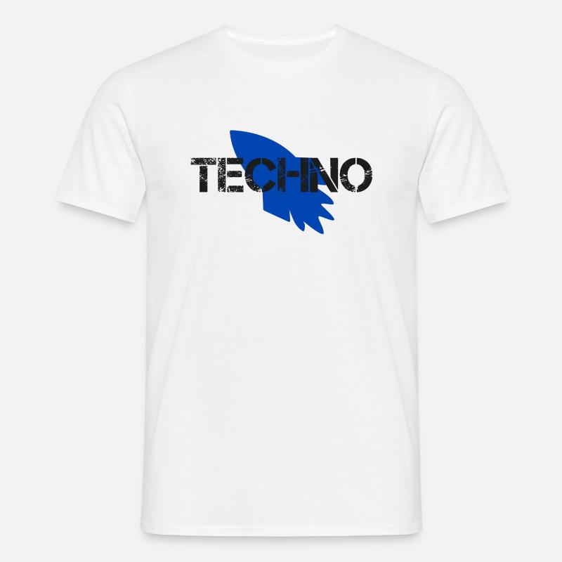Techno - Männer T-Shirt - Weiß