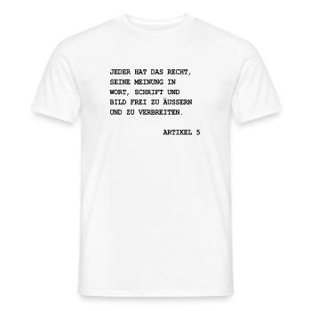Meinungsfreiheit Grundgesetz freiheit demo politik - Männer T-Shirt - Weiß - Vorne - AI Model Male 178 dark (178cm)