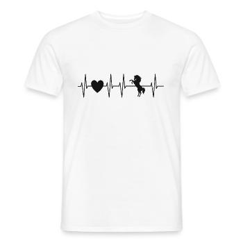 Herzschlag steigendes Pferd - Geschenkidee Pferd - Männer T-Shirt - Weiß - Vorne - AI Model Male 178 dark (178cm)