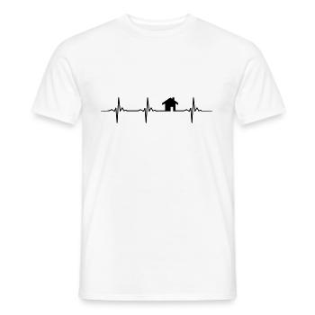 Cadeau de courtier architecte maison construction maison battement de coeur - T-shirt homme - blanc - Devant - AI Model Male 178 dark (178cm)