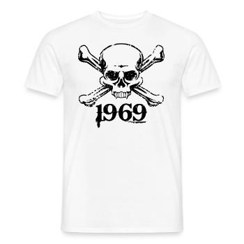 Skull 1969 Tête de mort Vampier Pirate - T-shirt homme - blanc - Devant - AI Model Male 178 dark (178cm)