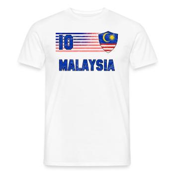 Équipe de Malaisie de football - T-shirt homme - blanc - Devant - AI Model Male 178 dark (178cm)
