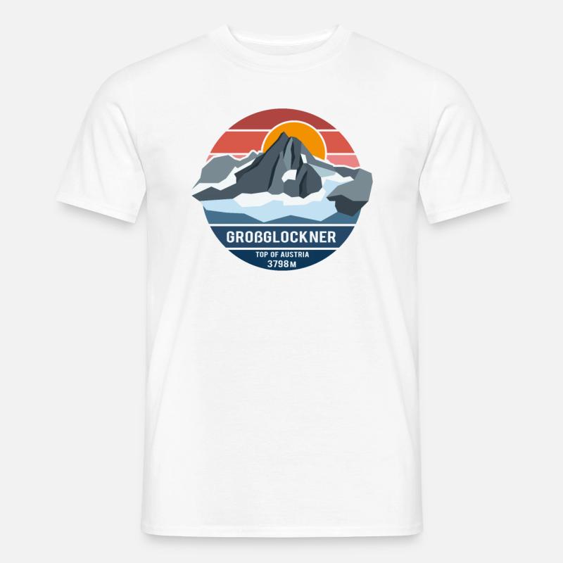 Grossglockner 3798m low poly mountain summit Austria - Men’s T-shirt - white