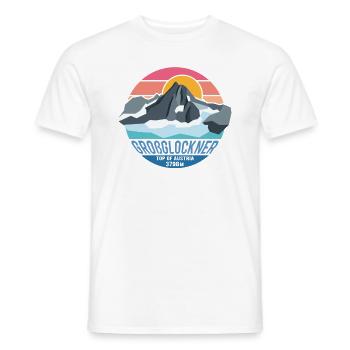 Grossglockner 3798m low poly mountain summit Austria - Men's T-Shirt - white - Front - AI Model Male 178 dark (178cm)