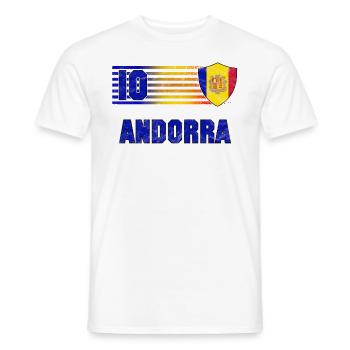 Andorra Fußball Mannschaft - Männer T-Shirt - Weiß - Vorne - AI Model Male 178 dark (178cm)