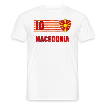 Équipe de Macédoine de football - T-shirt homme - blanc - Devant - AI Model Male 178 dark (178cm)