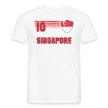 Équipe de Singapour de football - T-shirt homme - blanc - Devant - AI Model Male 178 dark (178cm)