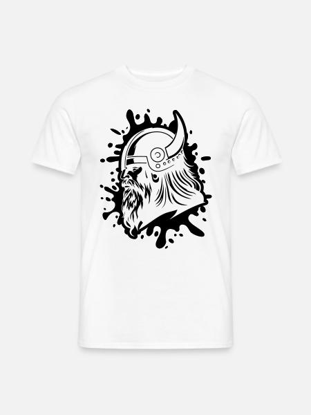 Wikinger Kopf Viking Krieger - Männer T-Shirt - Weiß