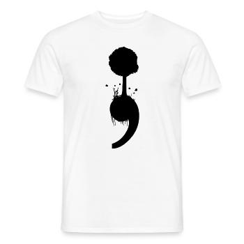 Project semicolon tree depression suicide gift - Men's T-Shirt - white - Front - AI Model Male 178 dark (178cm)