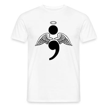 Semikolon Engel Depression Suicide Geschenk - Männer T-Shirt - Weiß - Vorne - AI Model Male 178 dark (178cm)