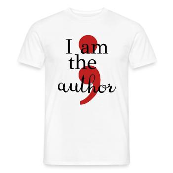 Projekt Semikolon I Am The Author Suicide Geschenk - Männer T-Shirt - Weiß - Vorne - AI Model Male 178 dark (178cm)