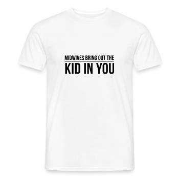 Sage-femme | T-shirts pour les sages-femmes Naissance Cadeaux - T-shirt homme - blanc - Devant - AI Model Male 178 dark (178cm)