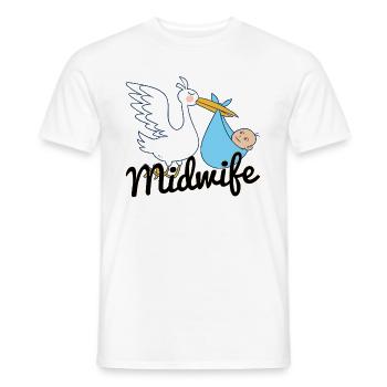 Hebamme | Geburt Geburtshelfer Beruf Geschenkideen - Männer T-Shirt - Weiß - Vorne - AI Model Male 178 dark (178cm)