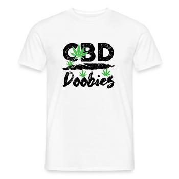 Cannabis CBD | Idées cadeaux de thé à l'huile de médecine légale - T-shirt homme - blanc - Devant - AI Model Male 178 dark (178cm)