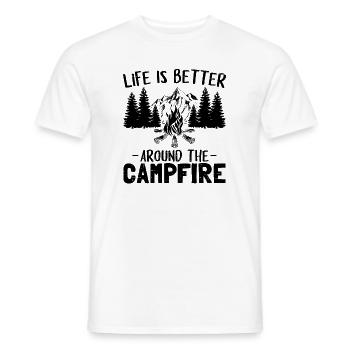 Camping Holidays Camping camper campfire gift - Men's T-Shirt - white - Front - AI Model Male 178 dark (178cm)