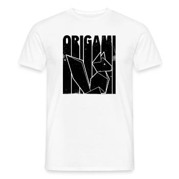 Fuchs Origami | Papier Falten Japanische Geschenke - Männer T-Shirt - Weiß - Vorne - AI Model Male 178 dark (178cm)