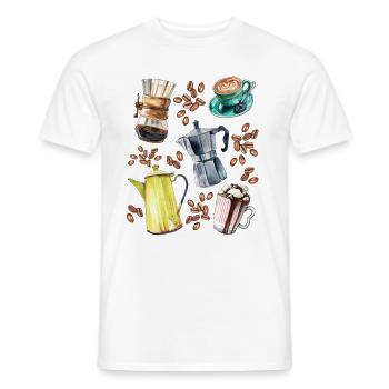 Kaffee - Barista Edition - Männer T-Shirt - Weiß - Vorne - AI Model Male 178 dark (178cm)