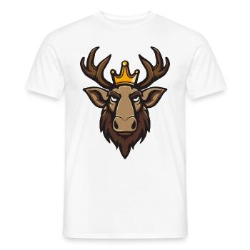 Moose Head Crown - Men's T-Shirt - white - Front - AI Model Male 178 dark (178cm)