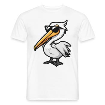 pelican bird animal - Men's T-Shirt - white - Front - AI Model Male 178 dark (178cm)