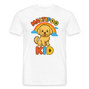 Maltipoo Kid – Arc-en-ciel coloré - T-shirt homme - blanc - Devant - AI Model Male 178 dark (178cm)
