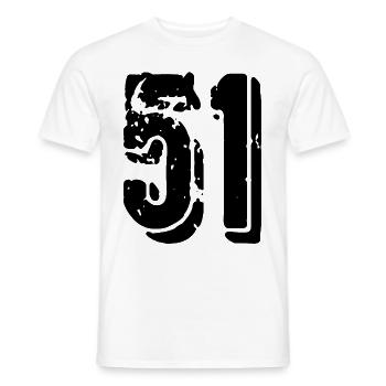 51 Zahl Trikot - Männer T-Shirt - Weiß - Vorne - AI Model Male 178 dark (178cm)