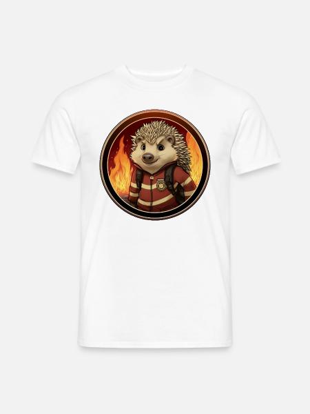 Hérisson pompier - T-shirt homme - blanc