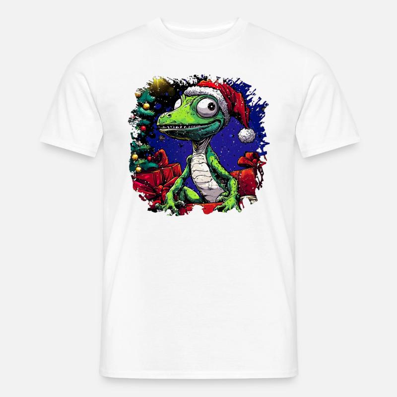 Weihnachten Eidechsen - Männer T-Shirt - Weiß
