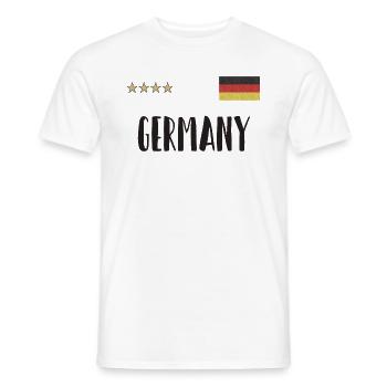 Germany Soccer Football Fan Shirt Flag - Men's T-Shirt - white - Front - AI Model Male 178 dark (178cm)