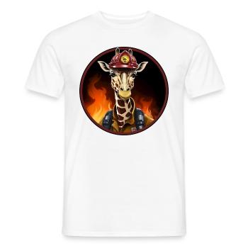 Firefighter Giraffe - Men's T-Shirt - white - Front - AI Model Male 178 dark (178cm)
