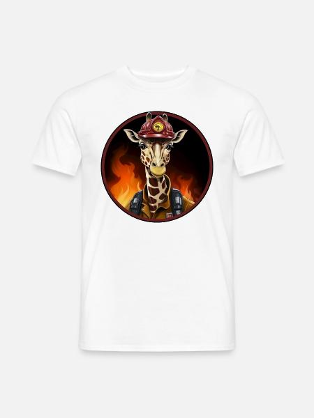 Firefighter Giraffe - Men's T-Shirt - white