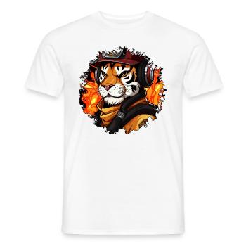 Tiger Feuerwehr / Feuerwehrmann Tiger - Männer T-Shirt - Weiß - Vorne - AI Model Male 178 dark (178cm)