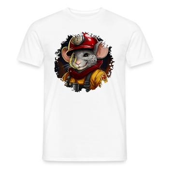 Feuerwehr Maus - Männer T-Shirt - Weiß - Vorne - AI Model Male 178 dark (178cm)