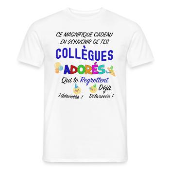 Collegues idée cadeau - T-shirt homme - blanc - Devant - AI Model Male 178 dark (178cm)
