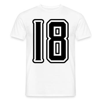 18 Zahl symbol - Männer T-Shirt - Weiß - Vorne - AI Model Male 178 dark (178cm)