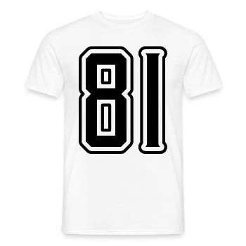 81 number symbol - Men's T-Shirt - white - Front - AI Model Male 178 dark (178cm)