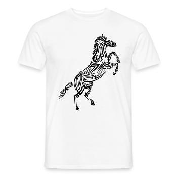 Tatouage tribal de cheval - T-shirt homme - blanc - Devant - AI Model Male 178 dark (178cm)