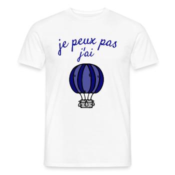je peux pas j'ai montgolfière - T-shirt homme - blanc - Devant - AI Model Male 178 dark (178cm)