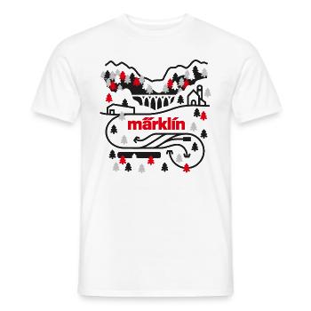 Märklin Réseau ferroviaire Paysage - T-shirt homme - blanc - Devant - AI Model Male 178 dark (178cm)