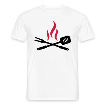 BBQ - T-shirt homme - blanc - Devant - AI Model Male 178 dark (178cm)