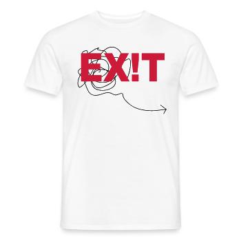 EXIT - Männer T-Shirt - Weiß - Vorne - AI Model Male 178 dark (178cm)