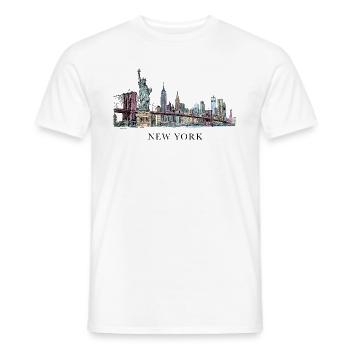 PD Moreno Brooklyn Bridge NYC - T-shirt homme - blanc - Devant - AI Model Male 178 dark (178cm)