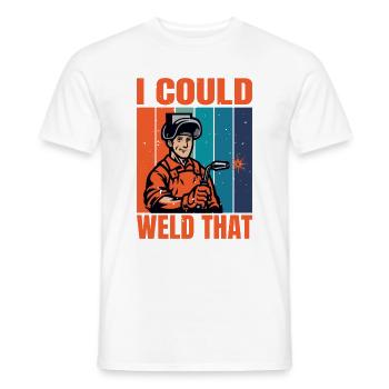 I Could Weld That Funny Vintage Welder Gifts - Men's T-Shirt - white - Front - AI Model Male 178 dark (178cm)