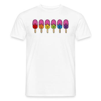 Summer Eis essen Regenbogen bunt pink Sommer Eis - Männer T-Shirt - Weiß - Vorne - AI Model Male 178 dark (178cm)