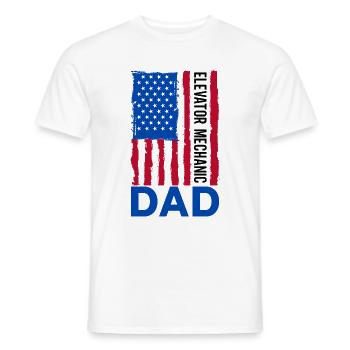 Elevator Technician Elevator Mechanic Dad Engineer - Men's T-Shirt - white - Front - AI Model Male 178 dark (178cm)