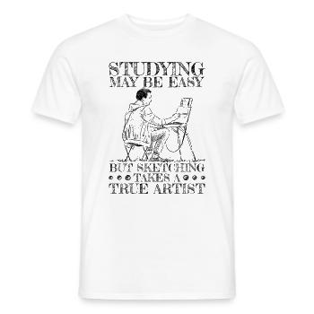 Cool Artist Sketching True Artist Gift Idea - Men's T-Shirt - white - Front - AI Model Male 178 dark (178cm)