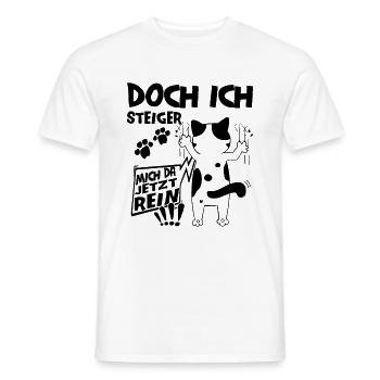 Katzenfans Steiger mich Rein Lustige Katze - Männer T-Shirt - Weiß - Vorne - AI Model Male 178 dark (178cm)