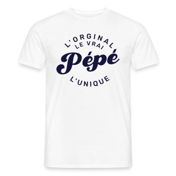 Pépé L'Original Le Vrai L'Unique - T-shirt homme - blanc - Devant - AI Model Male 178 dark (178cm)